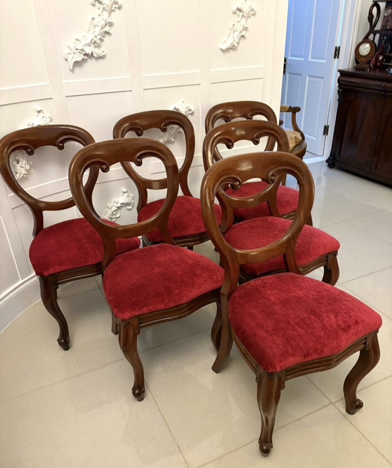 Superb Quality Set Of Six Antique Victorian Mahogany Dining Chairs